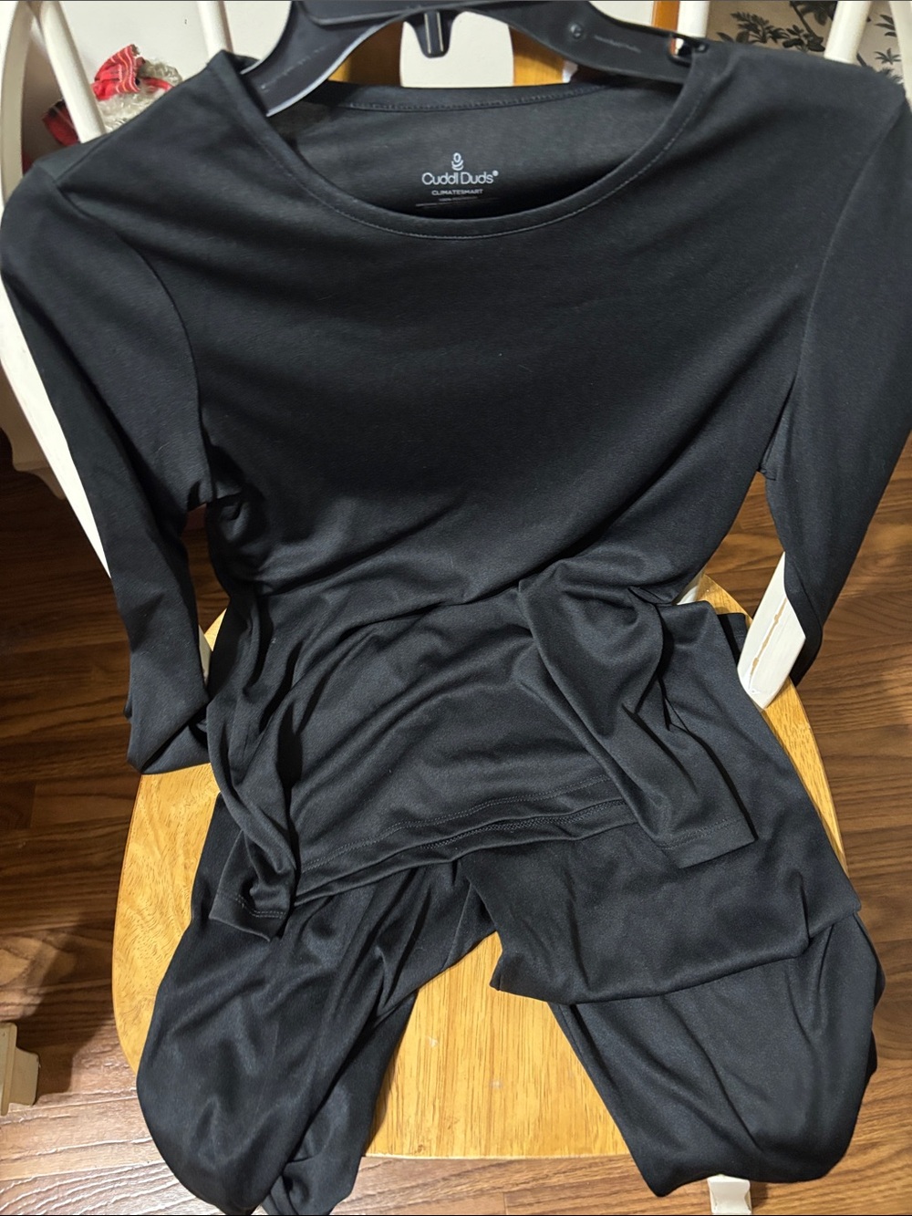 Cuddl Duds Black Long Sleeve Cozy Top & Bottoms